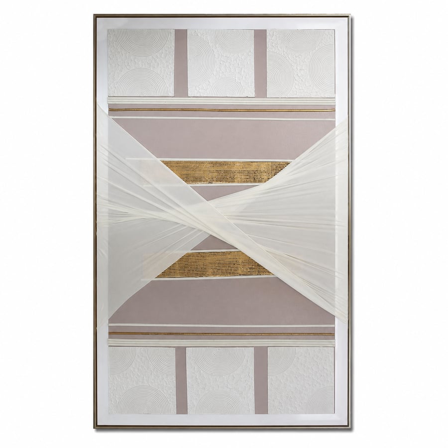 لوحة فنية بإطار ذهبي مقاس 100 × 160 سم