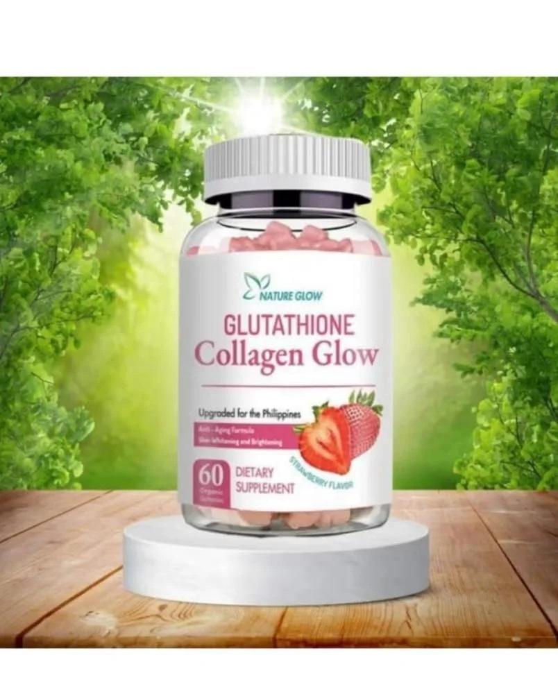 Natural glow, glutathione, collagen, dietary supplement, strawberry flavor 60 pills