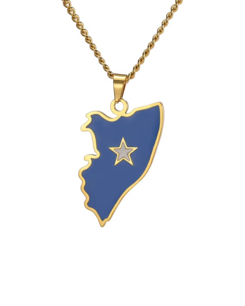 Somalia map necklace  (stainless steel)