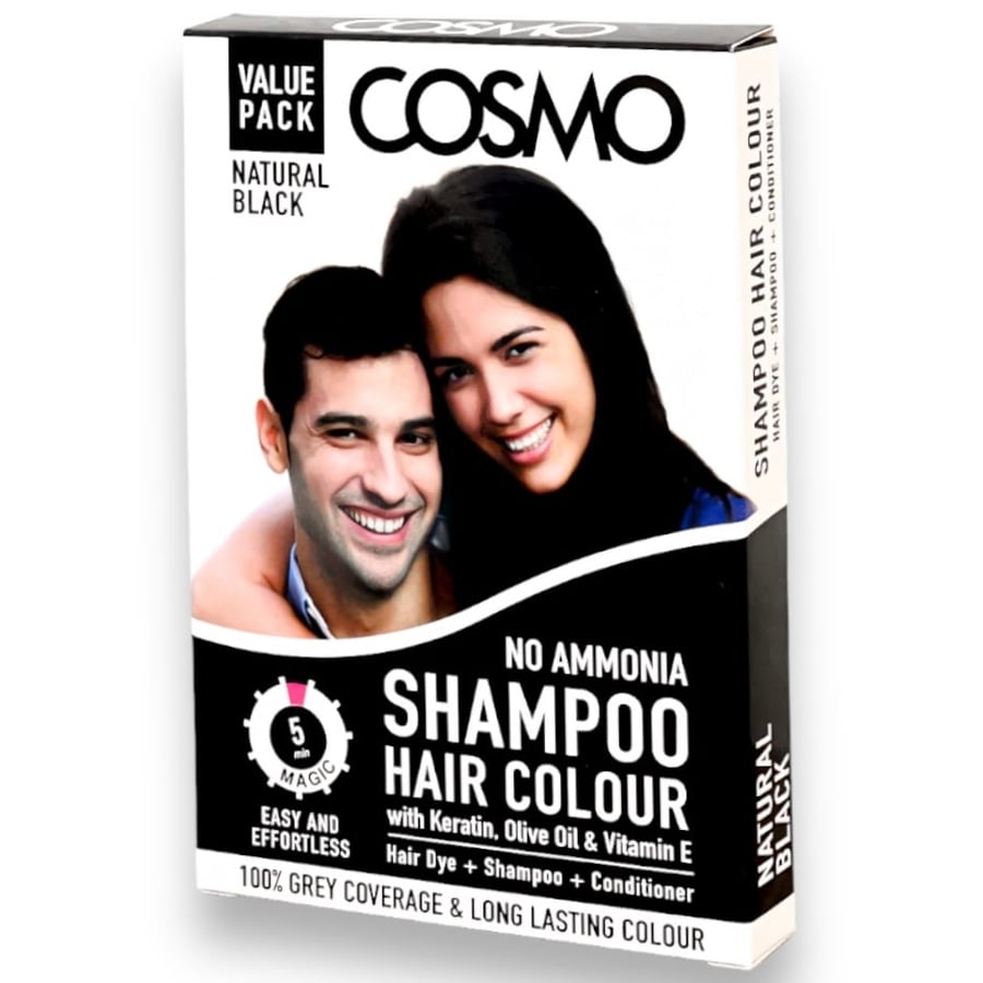 شامبو صبغة شعر أسود 25 مل COSMO