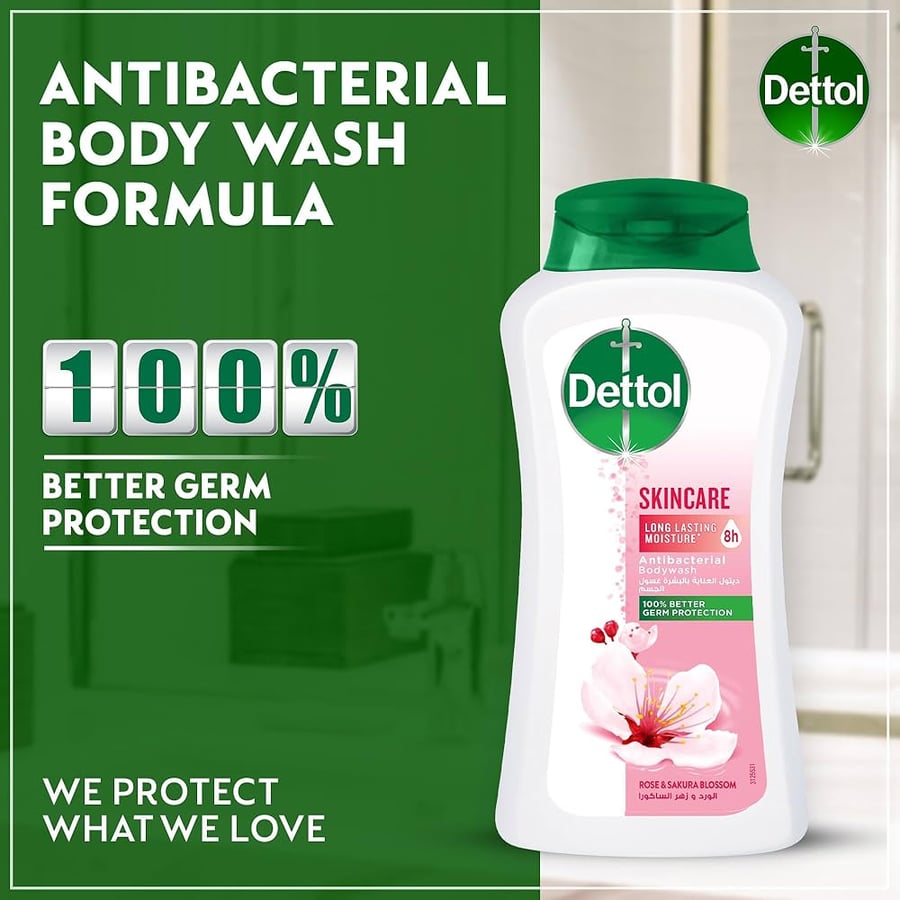 ديتول العناية بالبشرة غسول الجسم بعطر الورد وزهر الساكورا 250 مل Dettol