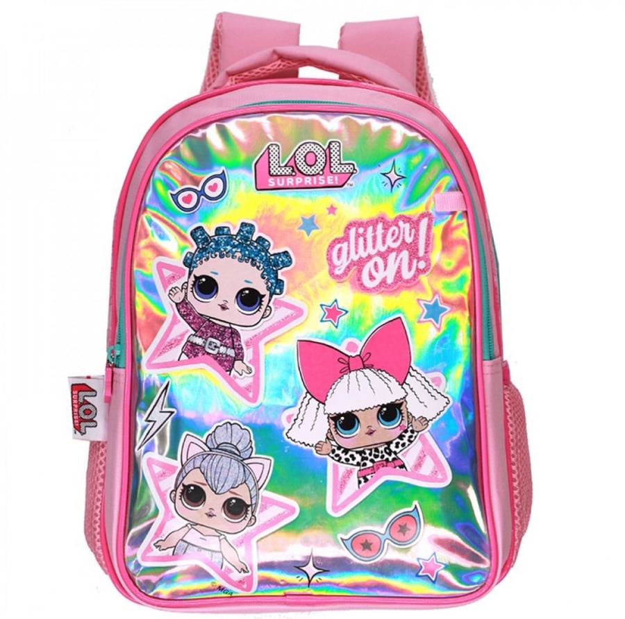 شنطة ظهر مع مقلمة 15 انش وردي - لول Backpack-3090
