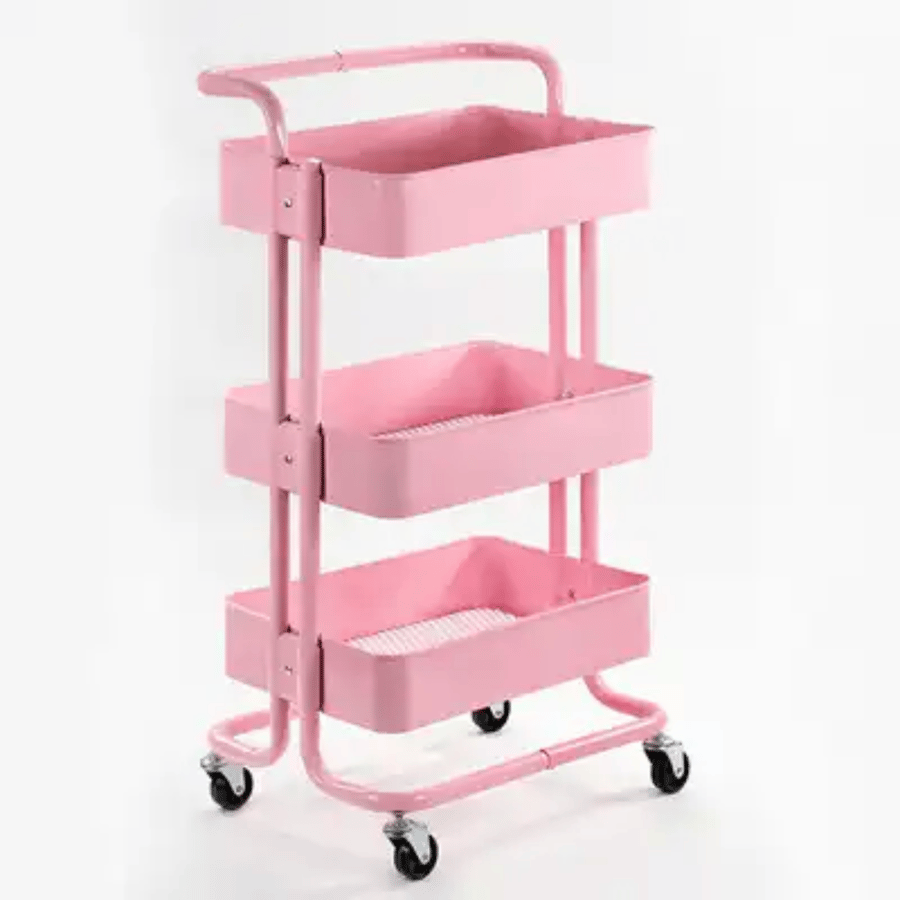 95978 multi-use metal organizer trolley 3 layers