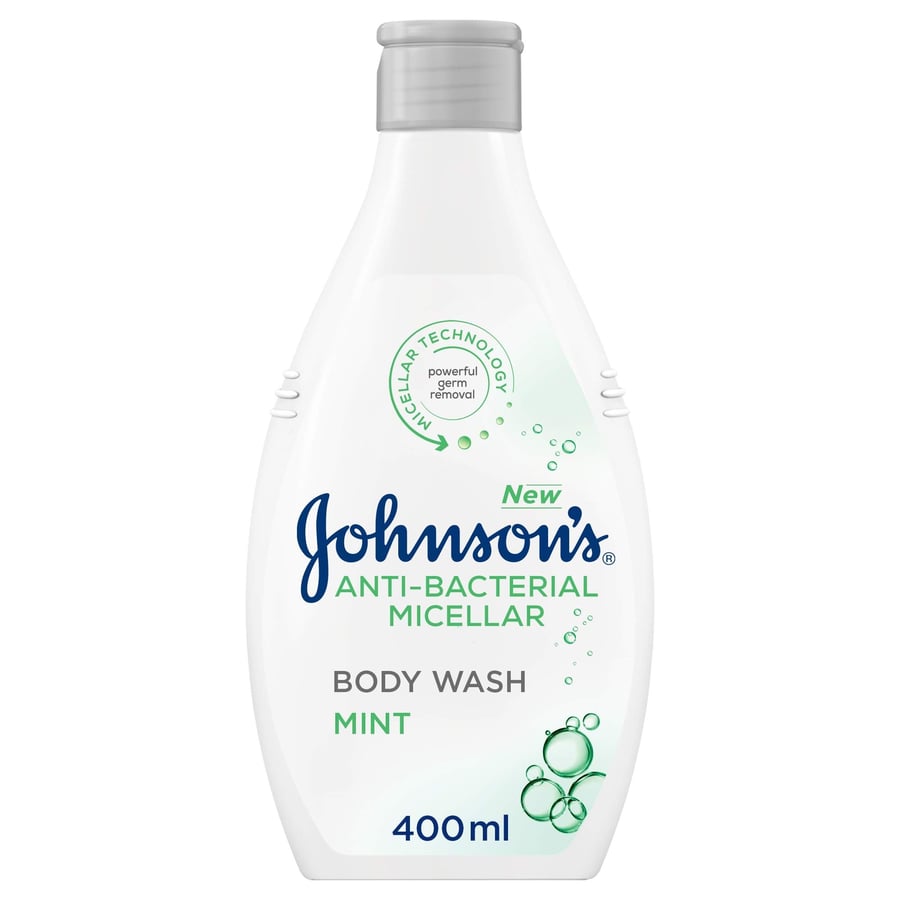 Johnson's Anti-Bacterial Body Wash Removes Germs Leaves Skin Soft With Mint Extract 400ml