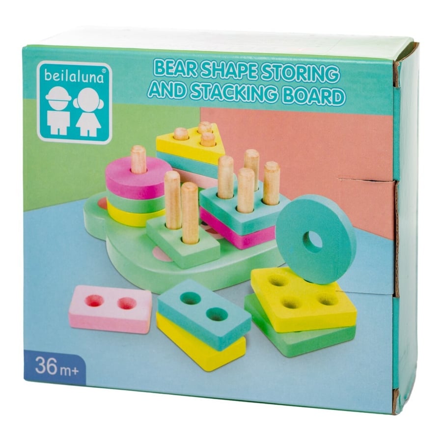 Educational wooden toy for children, geometric shapes, manual skills