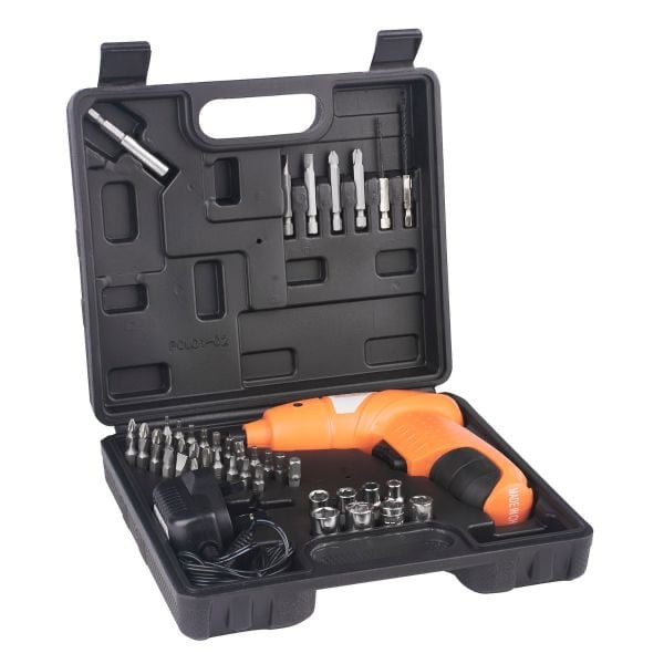 LAWAZIM 01-1500-002 Lithium-ion Cordless Screwdriver Set With Accessories 45 Pieces Rechargeable