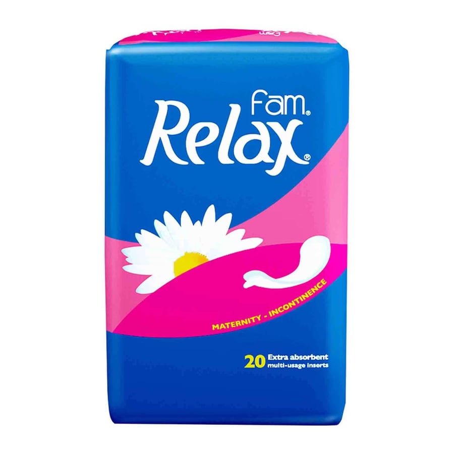 Fam sanitary pads, folded and compressed, 10 pads, large size, with wings