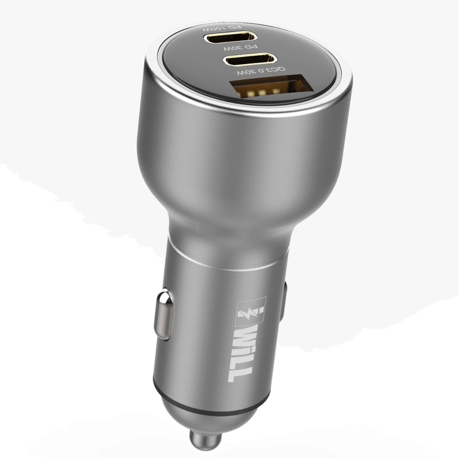 شاحن سيارة بثلاث منافذ بقوة 130 واط i will W-61