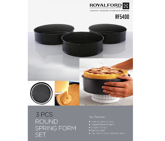 طقم قوالب كيك 3 قطع ROYALFORD RF5400