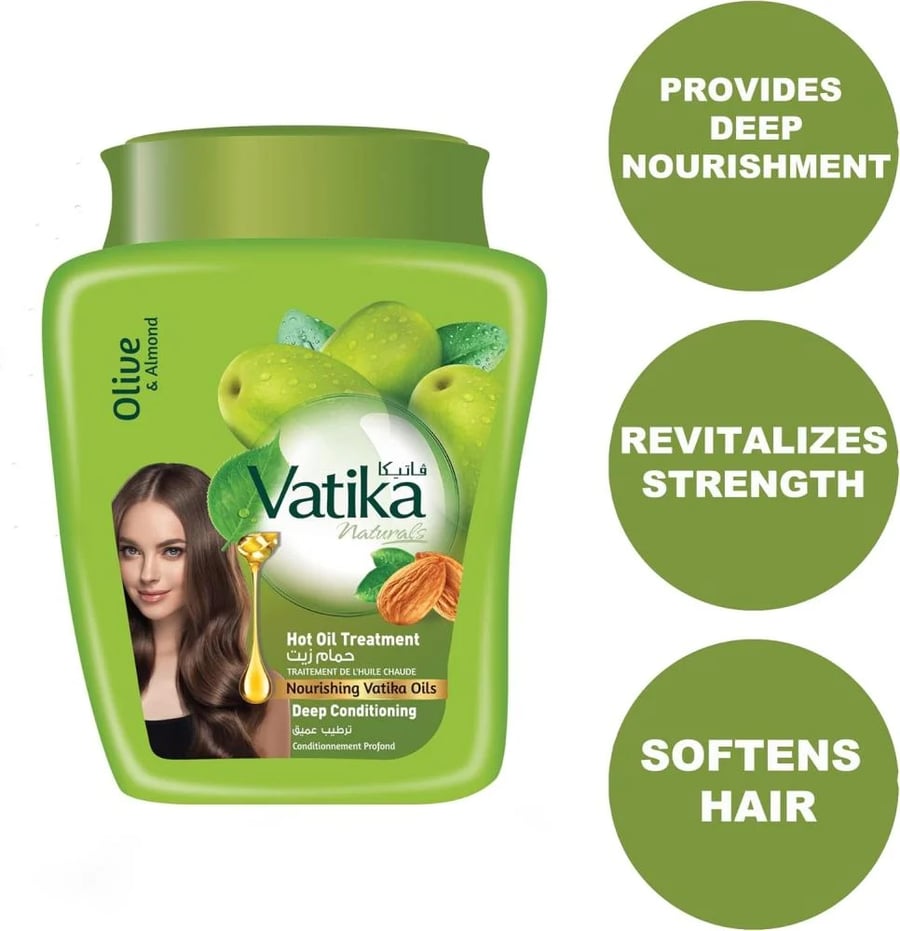 فاتيكا حمام زيت ترطيب عميق بخلاصة الزيتون و اللوز 500 مل Vatika