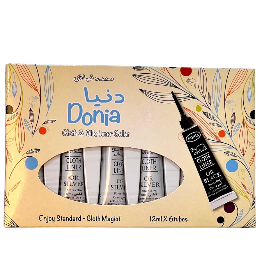 محدد قماش فضي 6 حبات 12 مل DONIA DON-32-217