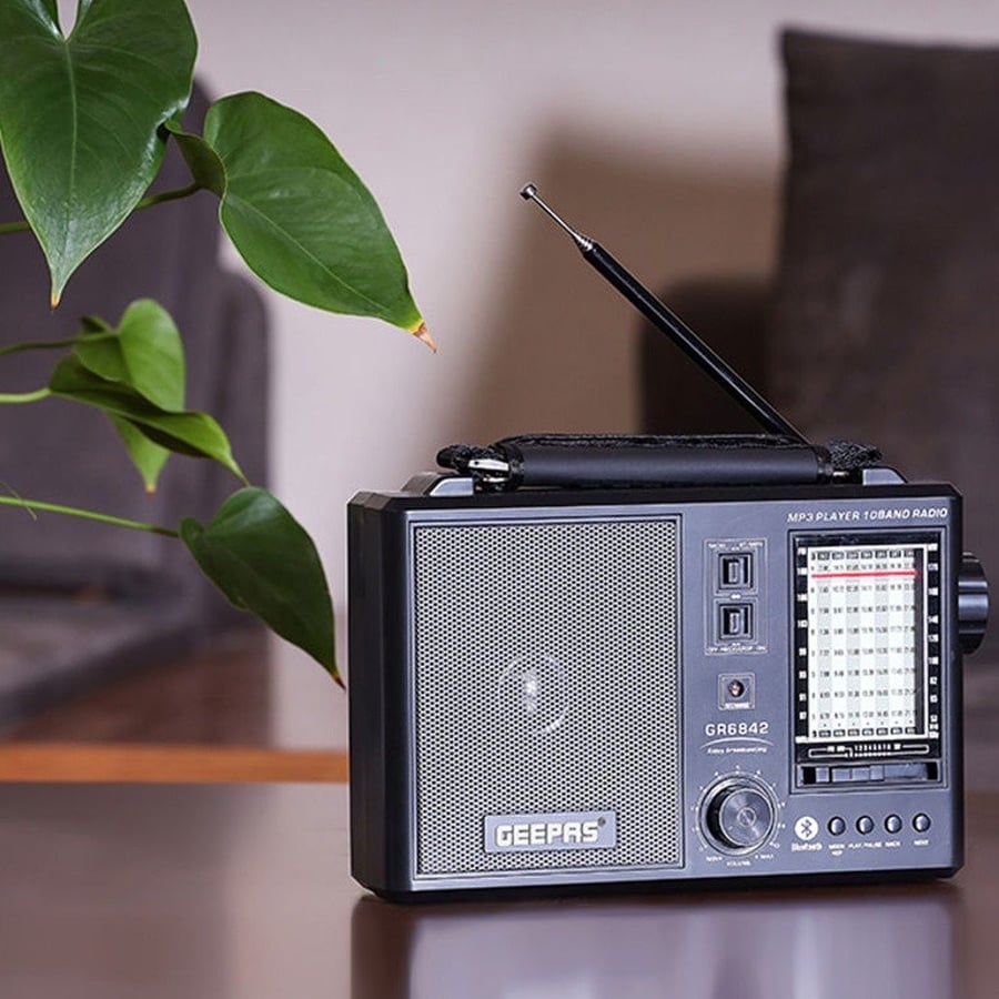 مكبر صوت و راديو ( بلوتوث + USB + AUX + ذاكرة ) GEEPAS GR6842