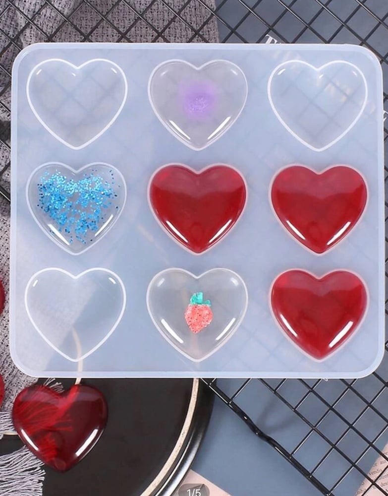 big hearts resin mold