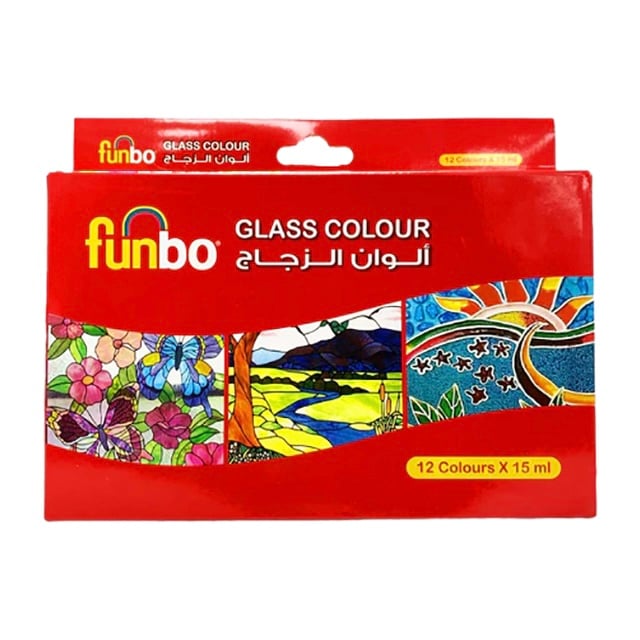 Glass colors 12 colors * 15 ml funbo FO-GLASSCOL-1215
