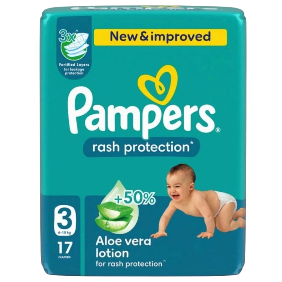 حفاضات بامبرز 17 حبة مقاس 3 من 6-10 كيلو Pampers