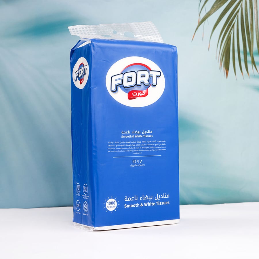 مناديل بيضاء علاق 1000 منديل فورت FORT