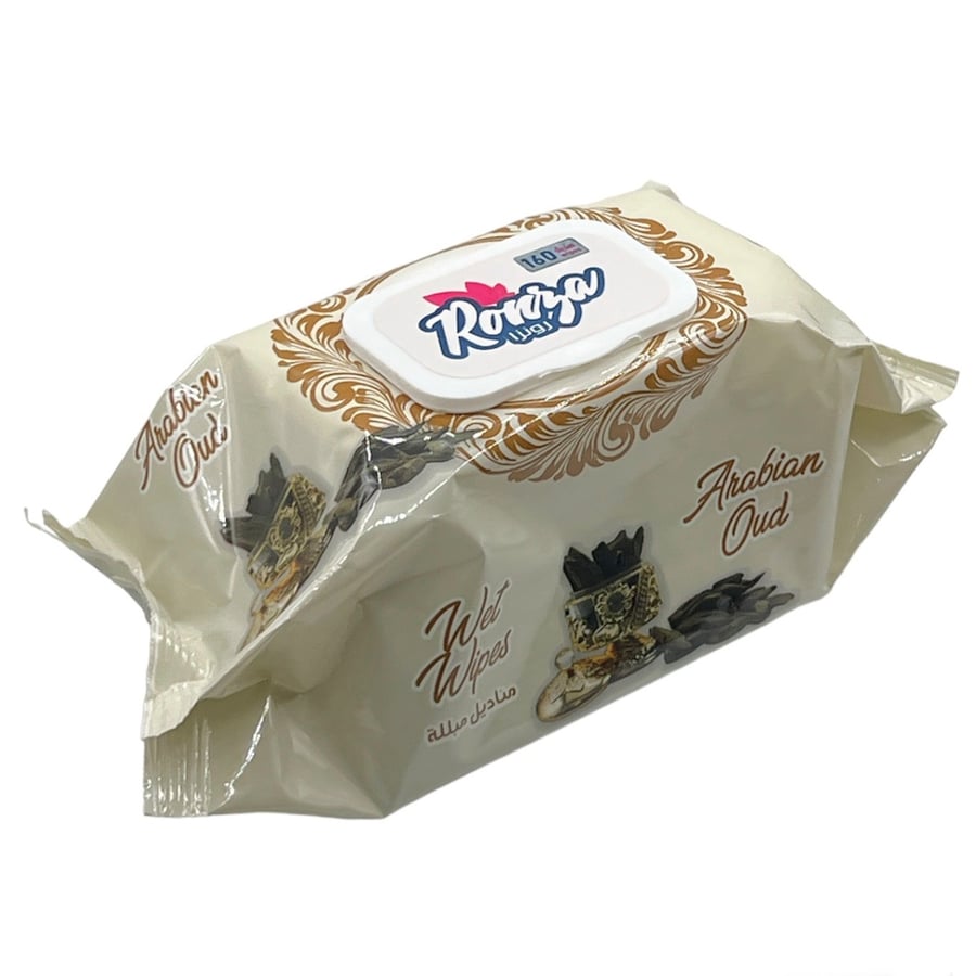 مناديل مرطبة بعطر العود 160 منديل رونزا Rowsa