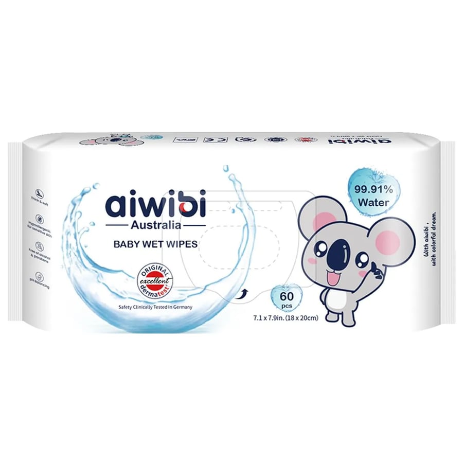 ايويبي مناديل مبللة للأطفال 60 منديل aiwibi