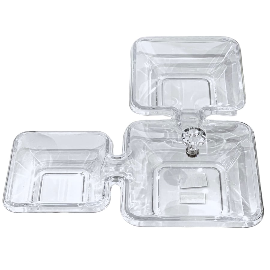 صحن اكريليك مقسم شفاف بغطاء H5503