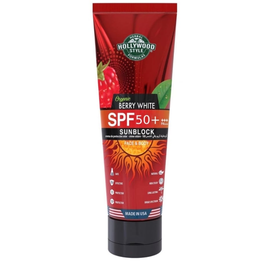 Hollywood Style Organic Mulberry Sunscreen Cream for Face and Body with SPF 50 100ml