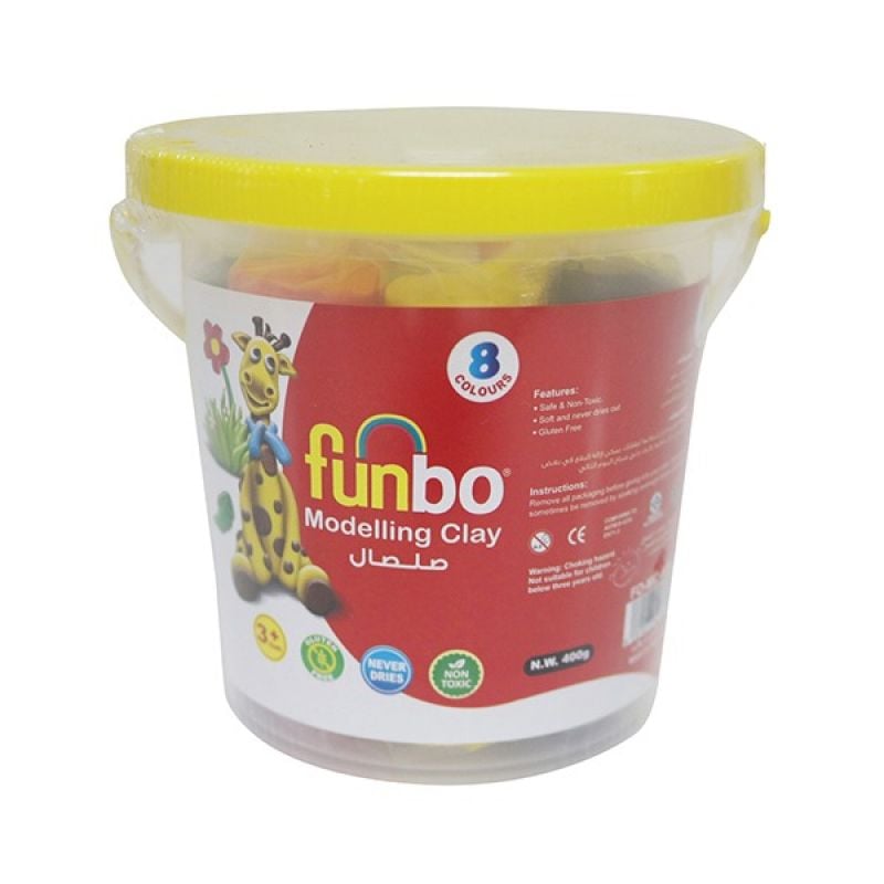 صلصال مع أدوات تشكيل 400 غرام 8 ألوان funbo FO-MC-400