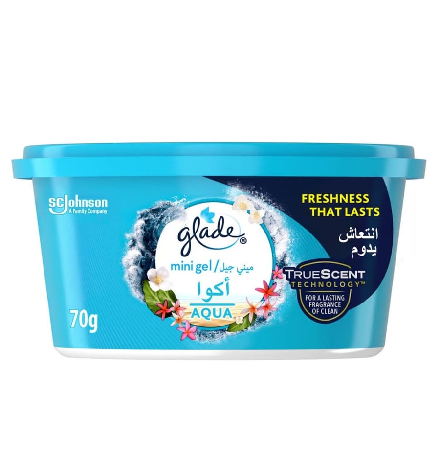 Car freshener mini gel aqua scent 70 gm glade