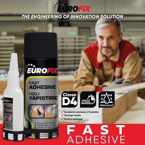 STRONG ADHESIVE GLUE WITH TOWEL SPRAY 100G + 400ML EUROFIX