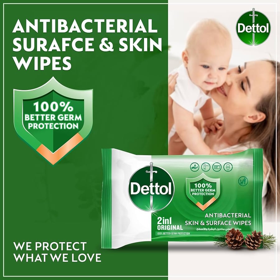 ديتول الأصلي مناديل البشرة 40 منديل Dettol