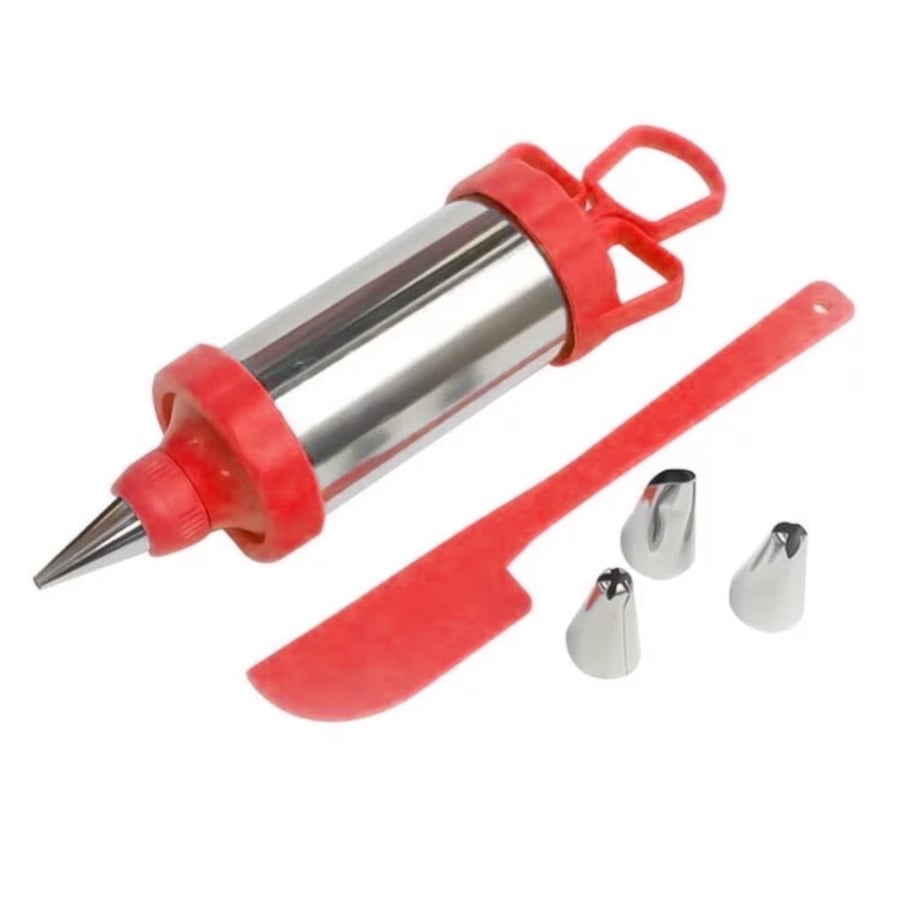 Cake Decorating Cream Press With 3 Nozzles Stainless Steel LACASA YL100729