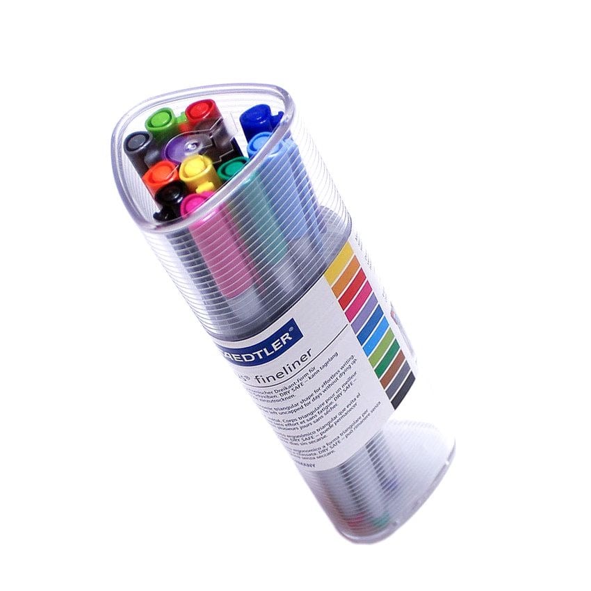 مجموعة اقلام حبر بخط رفيع 0.3 مم مكونة من 12 لون ستلدر STAEDTLER