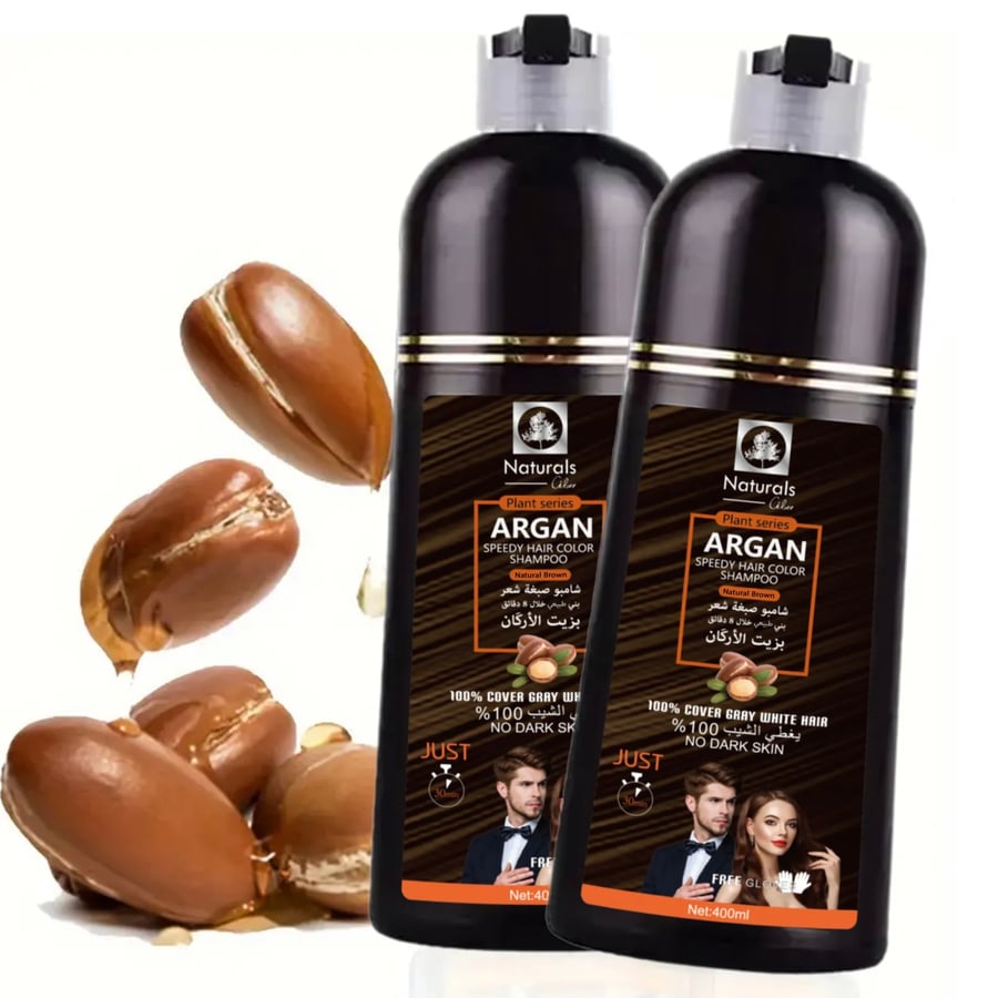 ناتشورال شامبو صبغة شعر بزيت الارجان لون بني طبيعي 400 مل Naturals N078