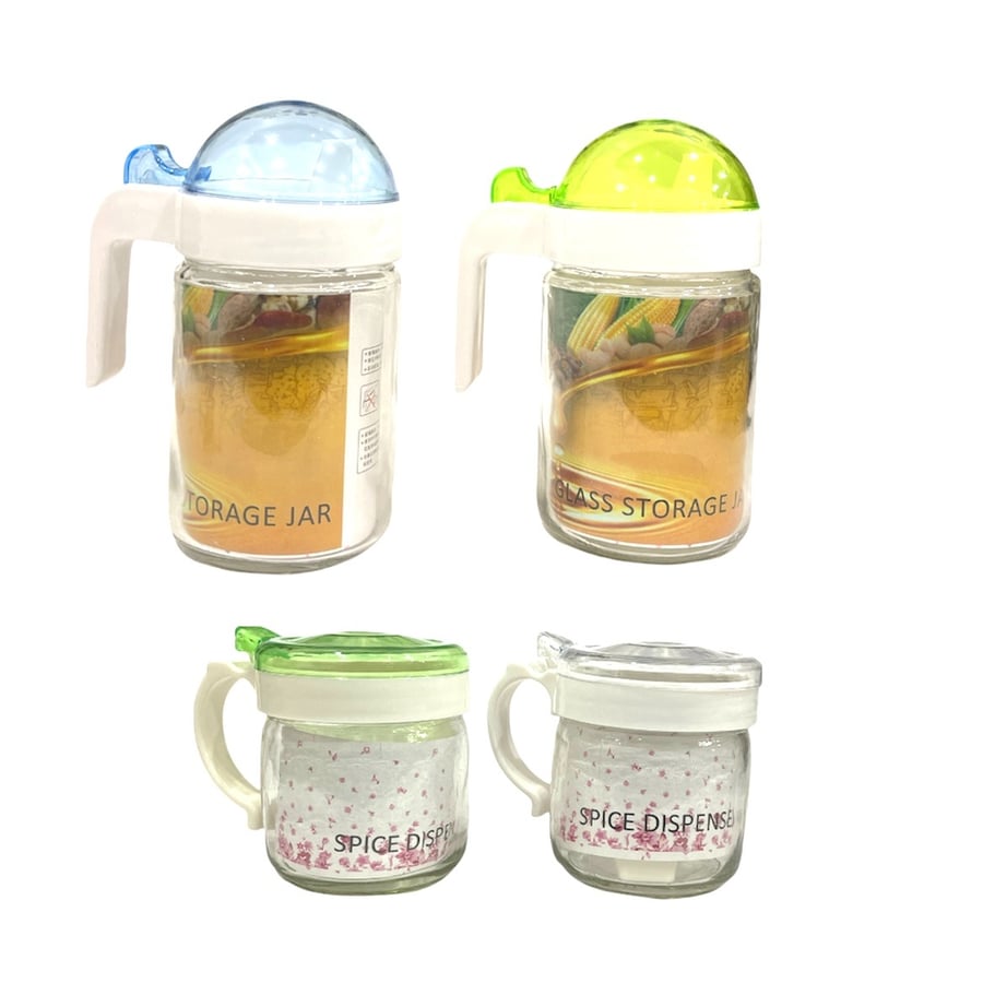 Glass Spice Jar Set - 4 Pieces