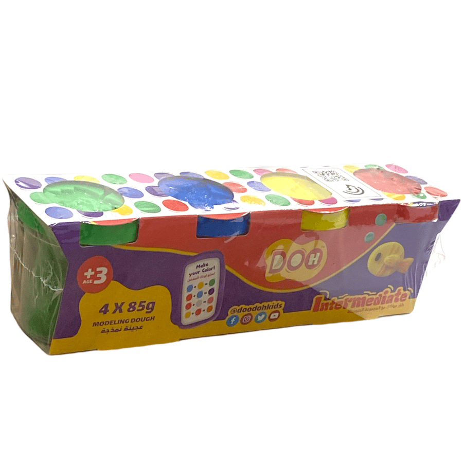صلصال أطفال ملون 4 الوان 85 غرام DOH DD00204
