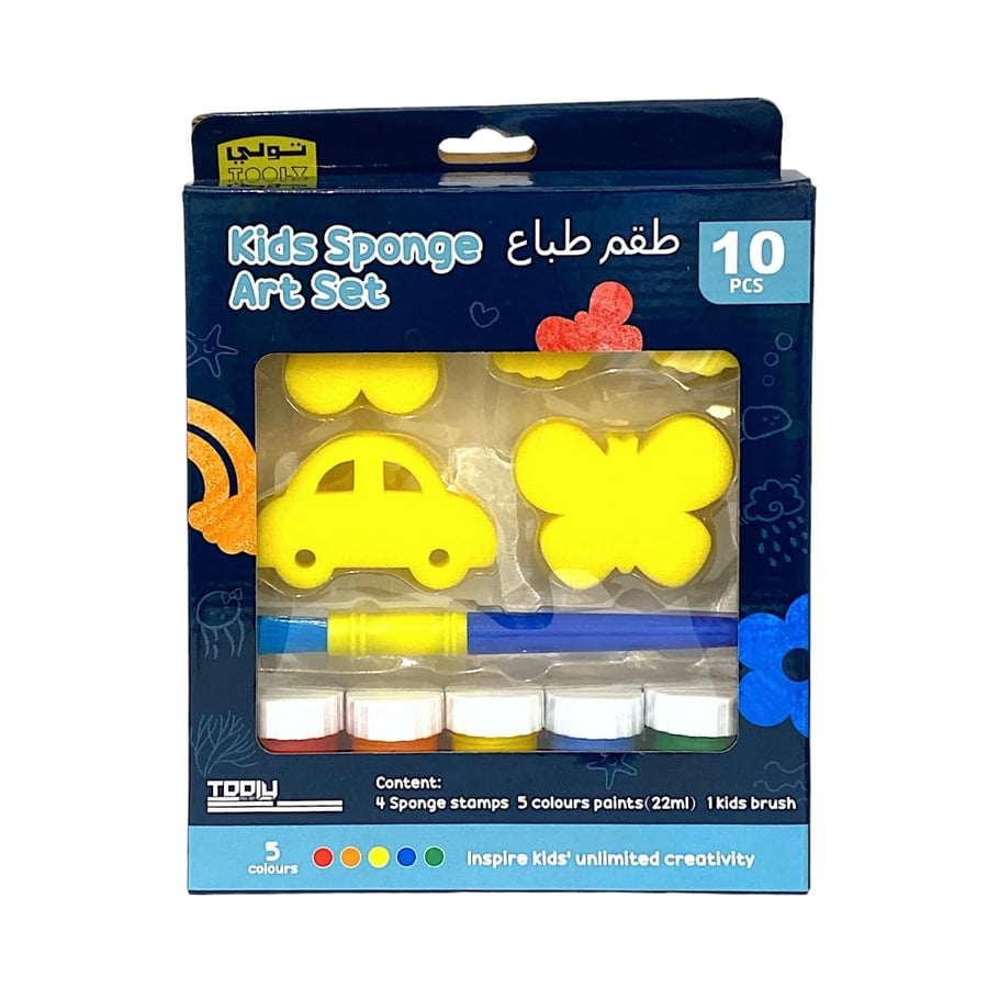 مجموعة الوان طباعة مع  اسفنج  TOOLY KR972824