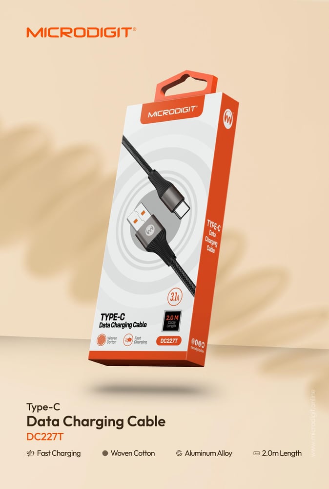 كابل تايب سي 2 متر مايكروديجيت DC227T