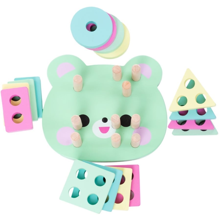 Educational wooden toy for children, geometric shapes, manual skills