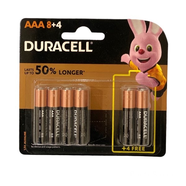 بطارية 1.5 فولت DURACELL MN2400-LR03 8+4 AAA