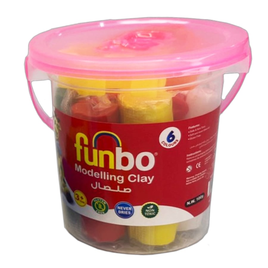 صلصال مع أدوات تشكيل 100 غرام 6 ألوان funbo FO-MC-100