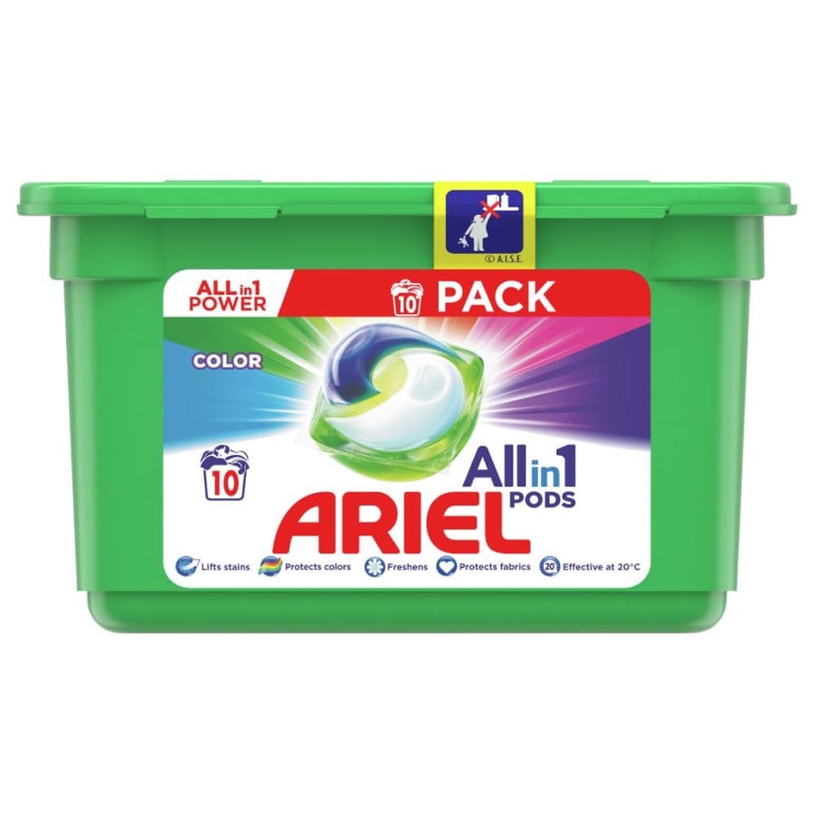 كبسولات غسيل الملابس قابلة للذوبان 10 حبات اريال ARIEL
