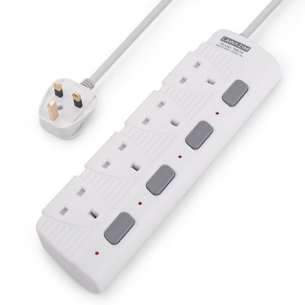 Electrical Extension 4 Sockets 5 Meters 3250 Watts With Single On / Off Switch LAWAZIM 01-7004-03