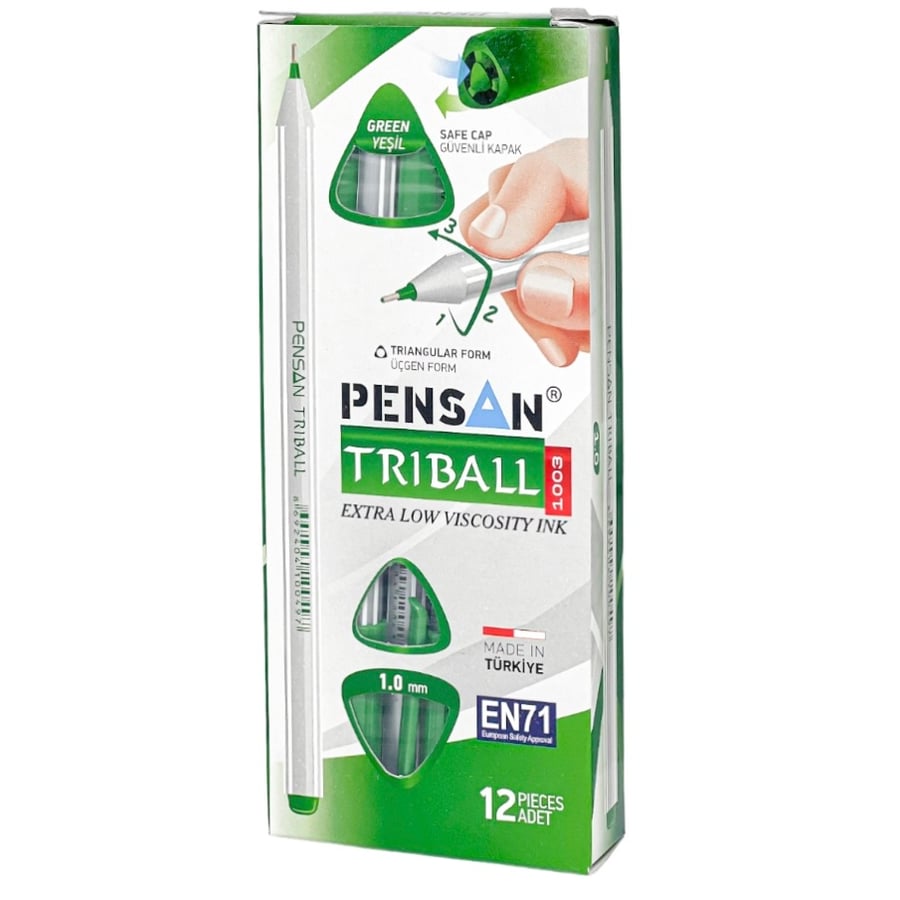 قلم حبر جاف اخضر PENSAN TRIBALL EN71-3