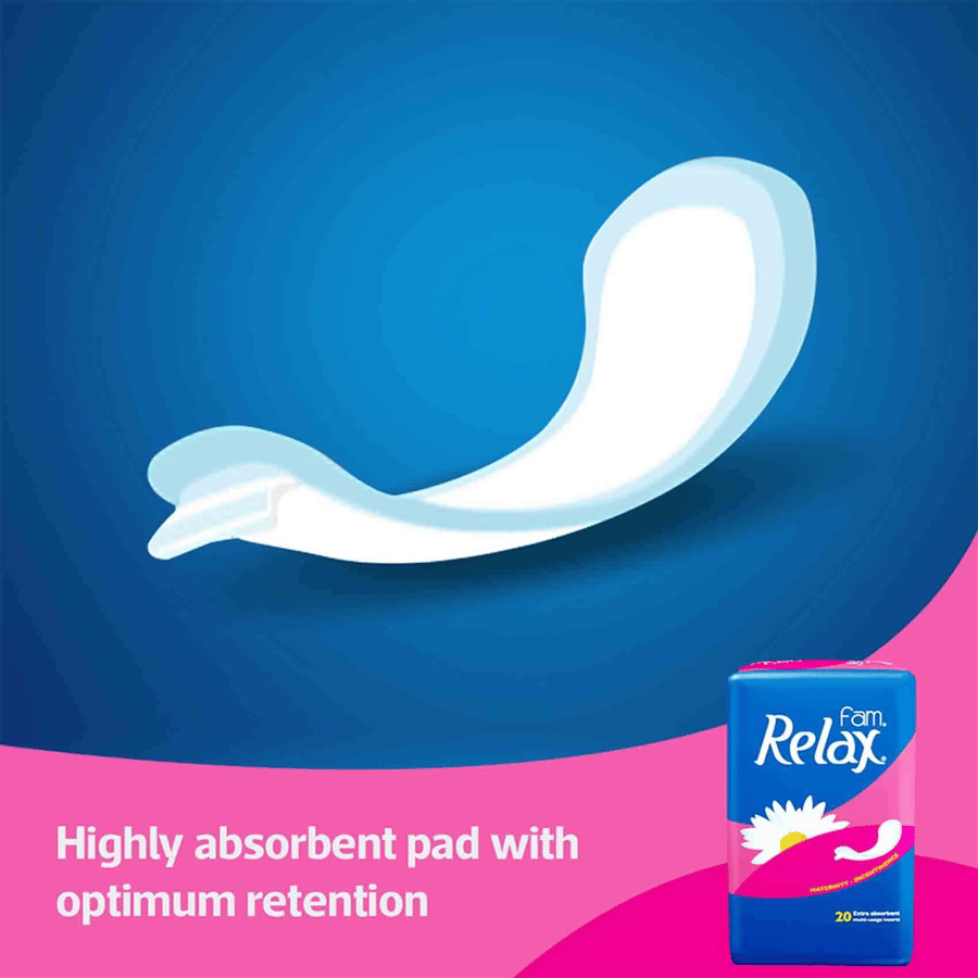 Fam sanitary pads, folded and compressed, 10 pads, large size, with wings