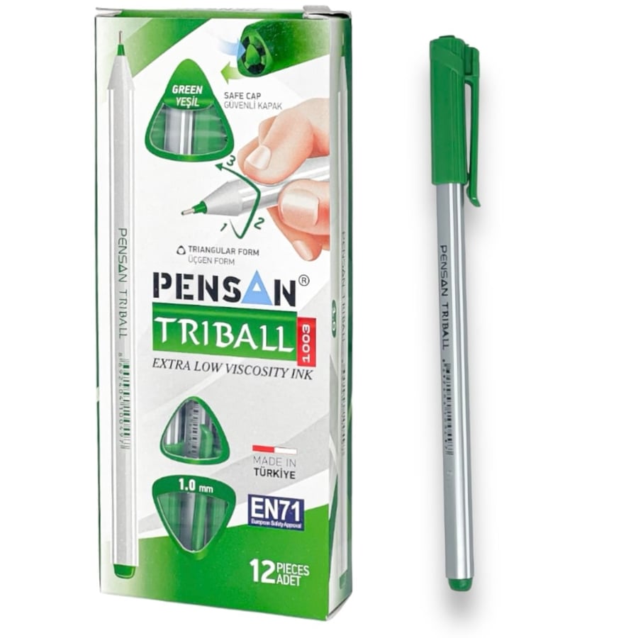 قلم حبر جاف اخضر PENSAN TRIBALL EN71-3