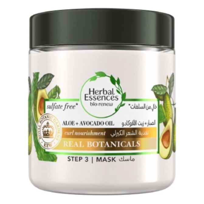 ماسك تغذية الشعر الكيرلي بالصبار والأفوكادو 250 مل Herbal Essences