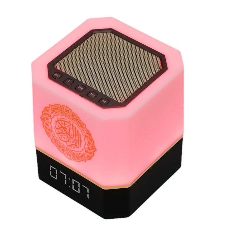 The Holy Quran illuminated touch headset with a digital clock with interpretation of verses voice supports several voices and languages and supports Bluetooth MQ-112
