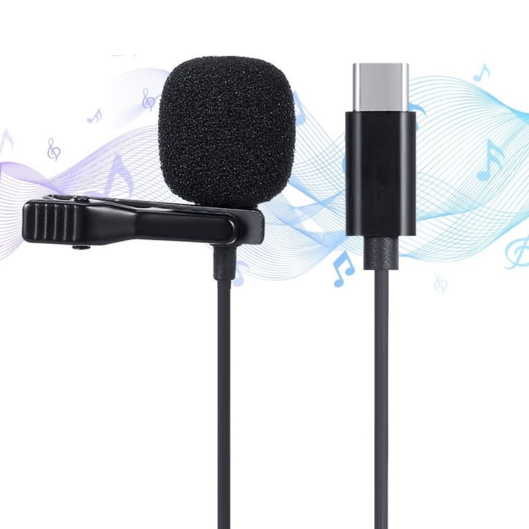 ميكروفون دوكولر تايب سي JH-042 Type-C Lavalier ميكروفون متعدد الاتجاهات بمكثف صوتي رائع للمقابلة مع تسجيل الصوت والفيديو
