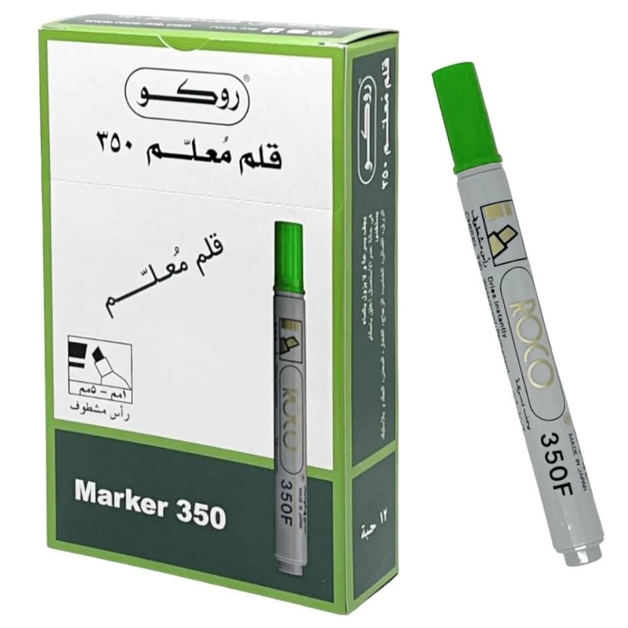 قلم سبورة اخضر 1-5 ملم رأس مشطوف ROCO RQ-29004
