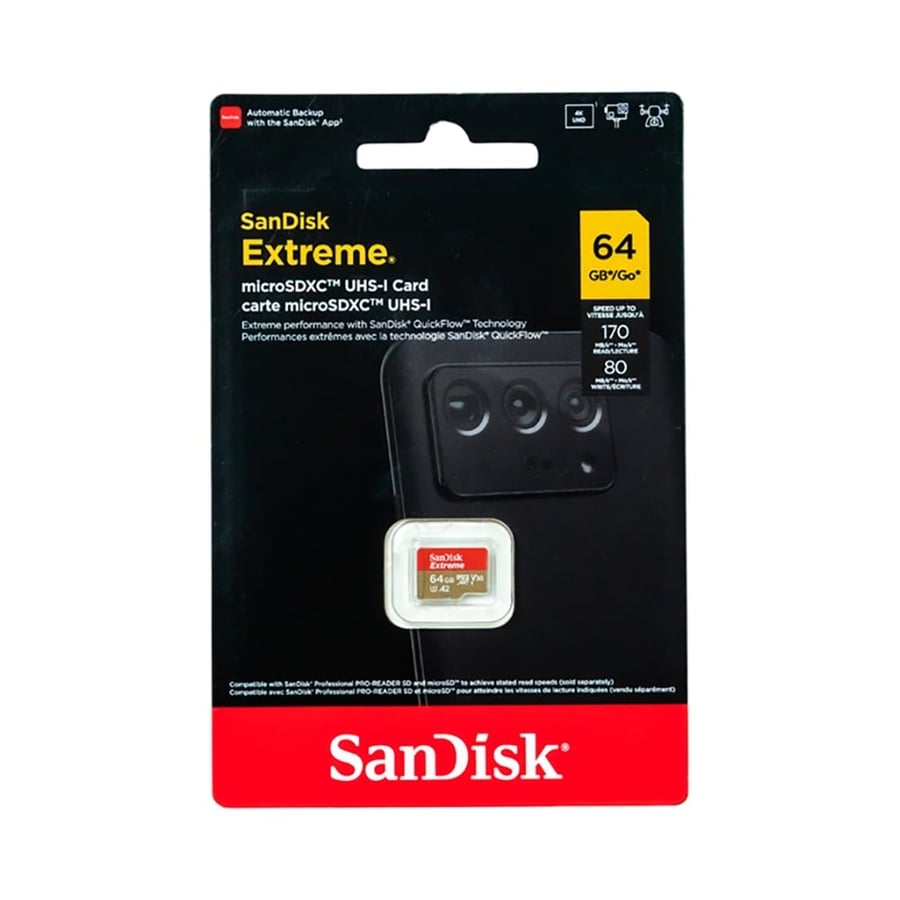 بطاقة ذاكرة سعة 64 جيجا بايت ، سرعة 170 ميجابايت سانديسك SanDisk