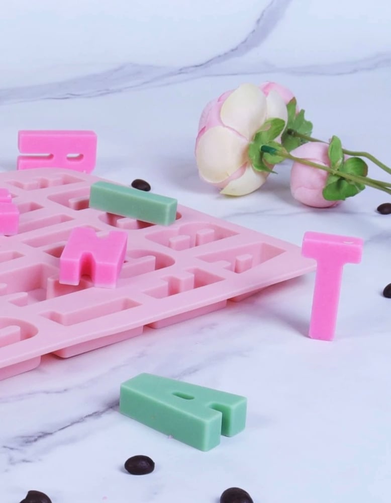 pink lettering resin template