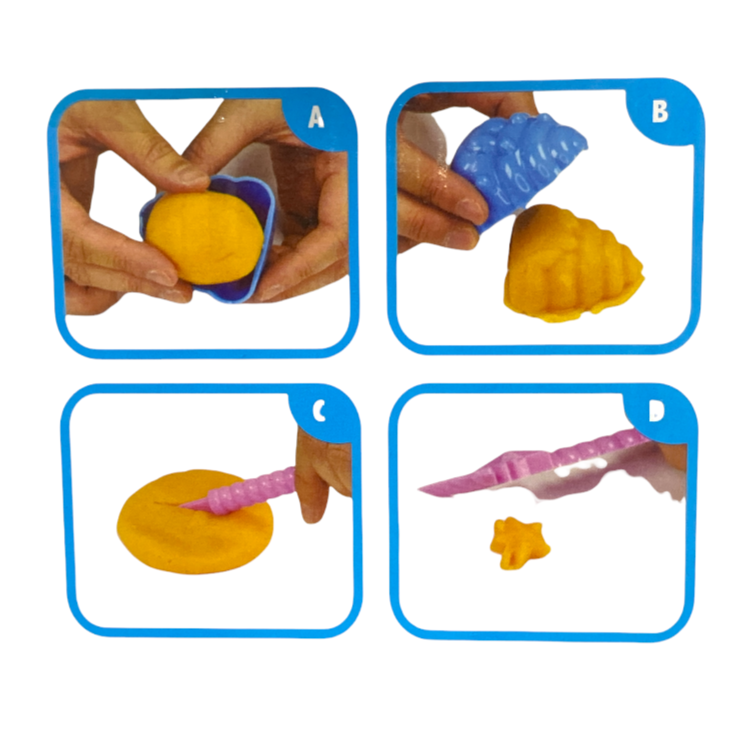 Colored clay 3 colors 6 pieces to shape